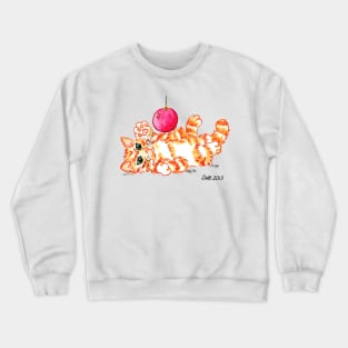 2013 Holiday ATC 20 - Kitten Playing with Ornament Crewneck Sweatshirt